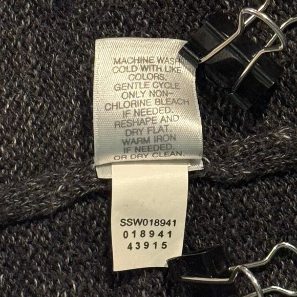 Pure Jill Cardigan Sweater 3/4 Sleeve Oversized Minimalist Cozy Open Gray Large - Picture 6 of 8